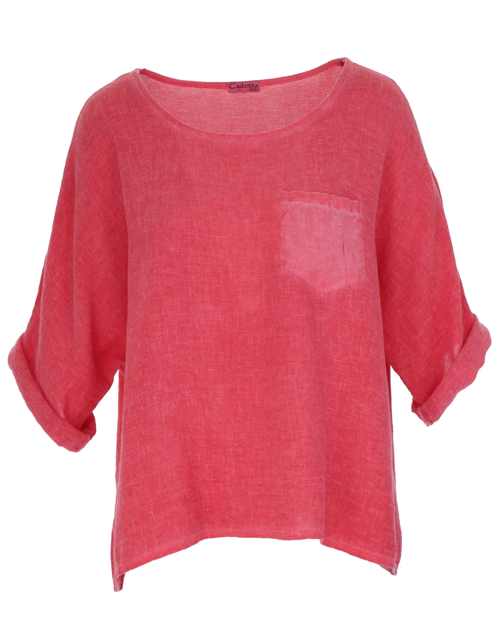 Linen and Cotton Blend Pocket Top