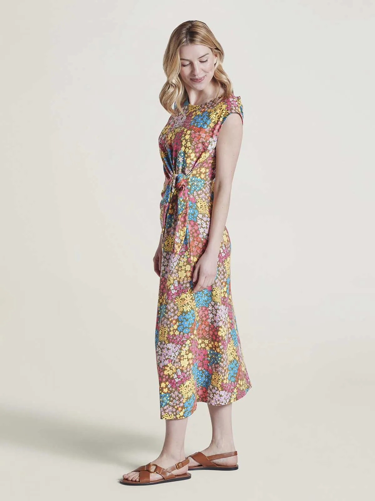 Marlin Organic Cotton Jersey Floral Maxi Dress - Multi