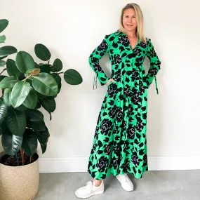 Maxi Shirt Dress - Green/Black