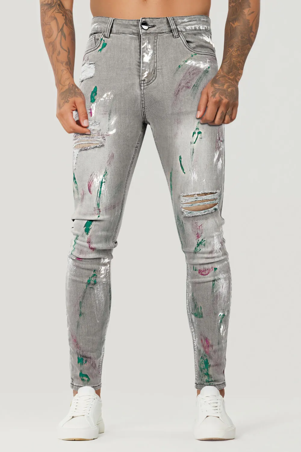 Men Paint Stretch Jean