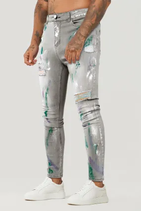 Men Paint Stretch Jean