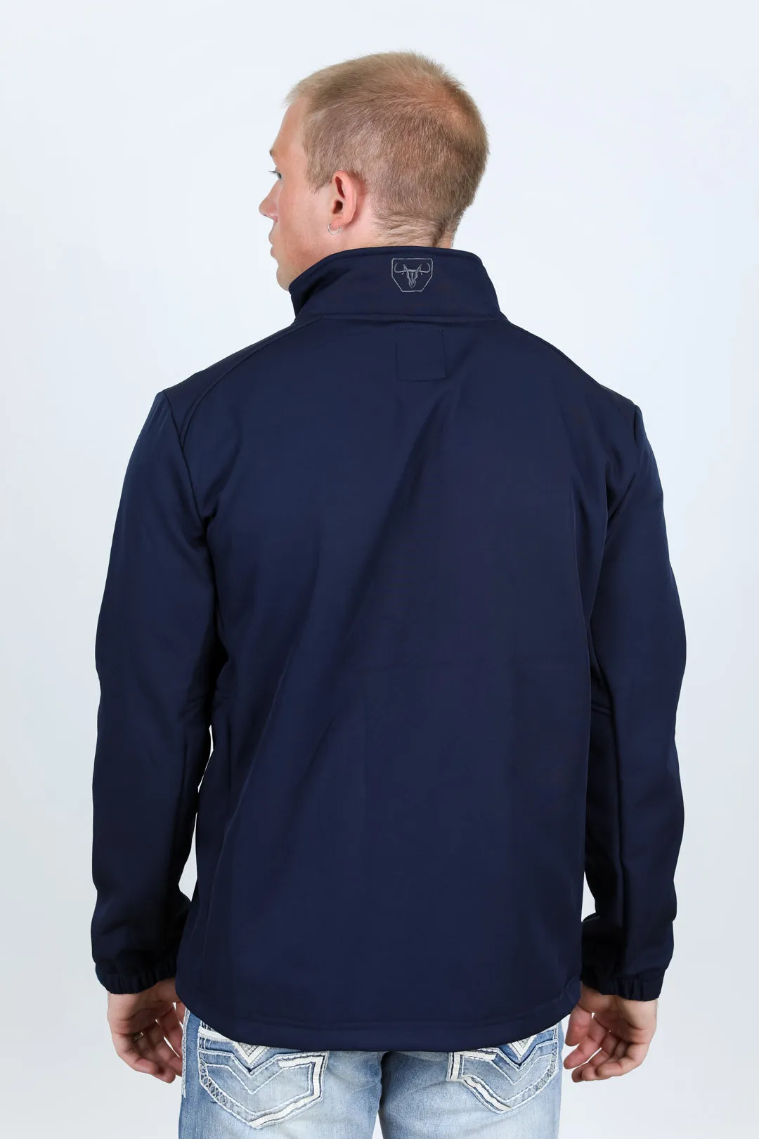 Mens Aztec Softshell Water-Resistant Jacket - Navy