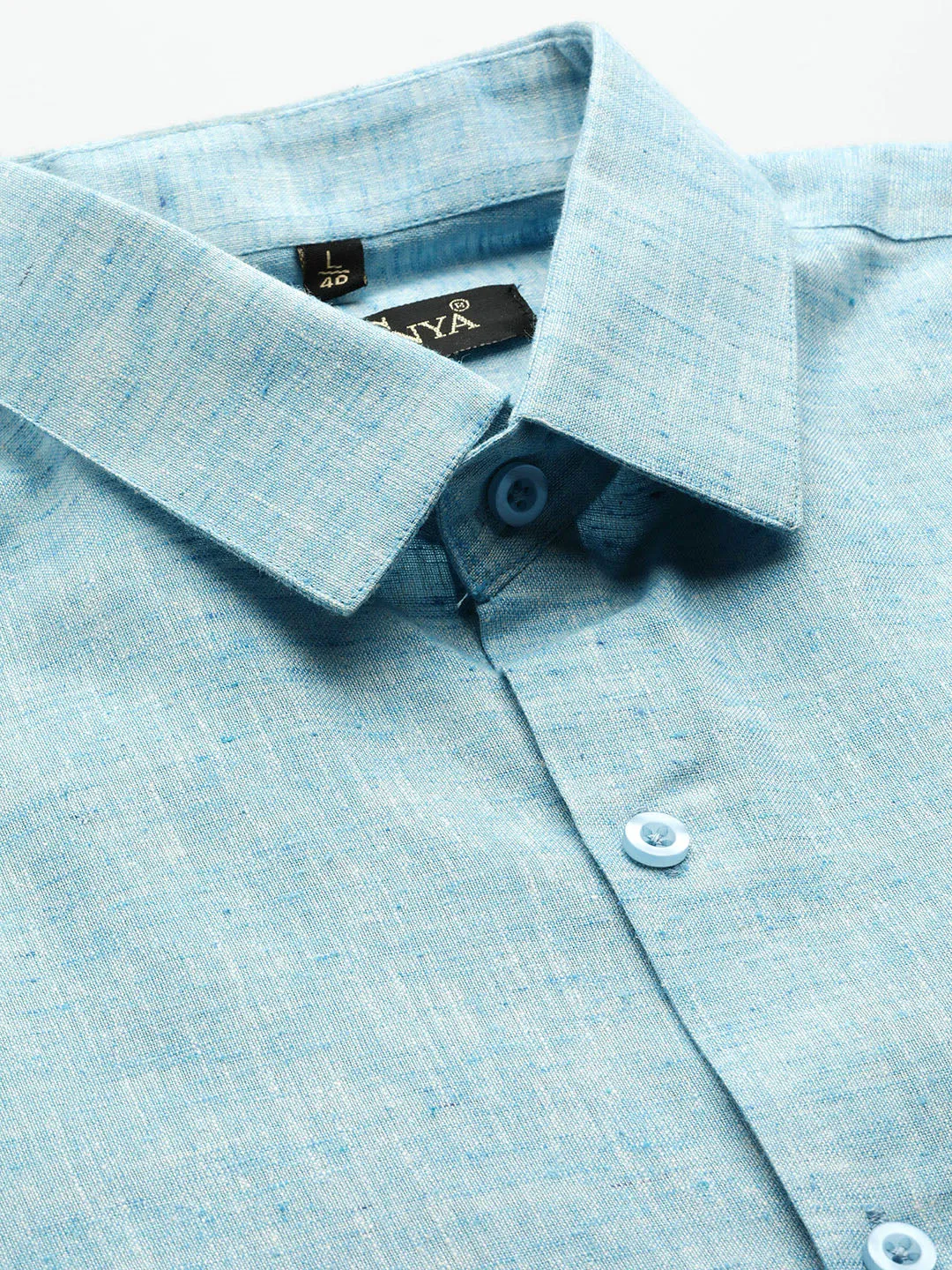 Men's Cotton Blend Sky Blue Classic Formal Shirt - Sojanya