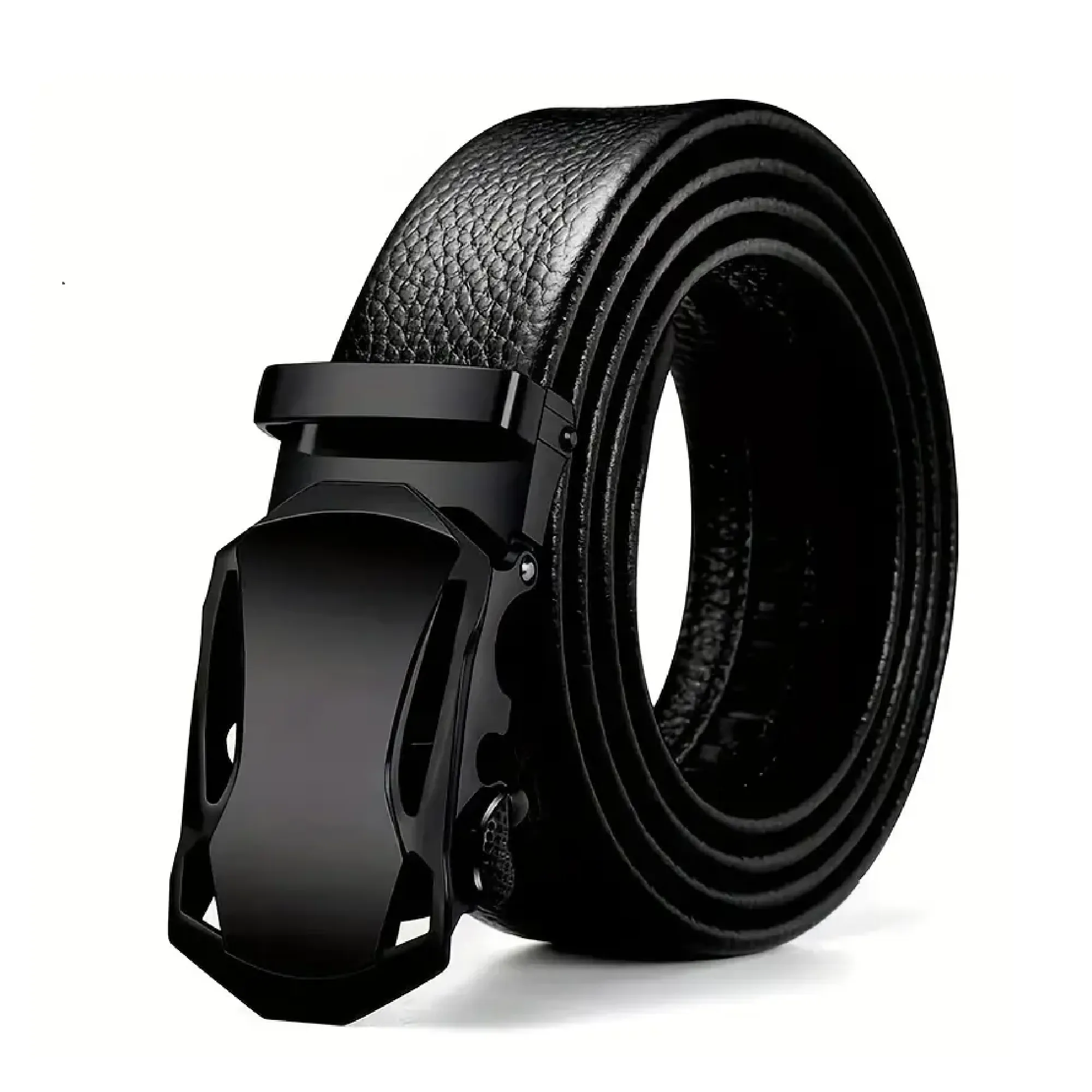 Men's Genuine Leather Buckle Belt, Automatic Buckle Pants Belt, Business Casual Belt For Outdoor Holiday Party