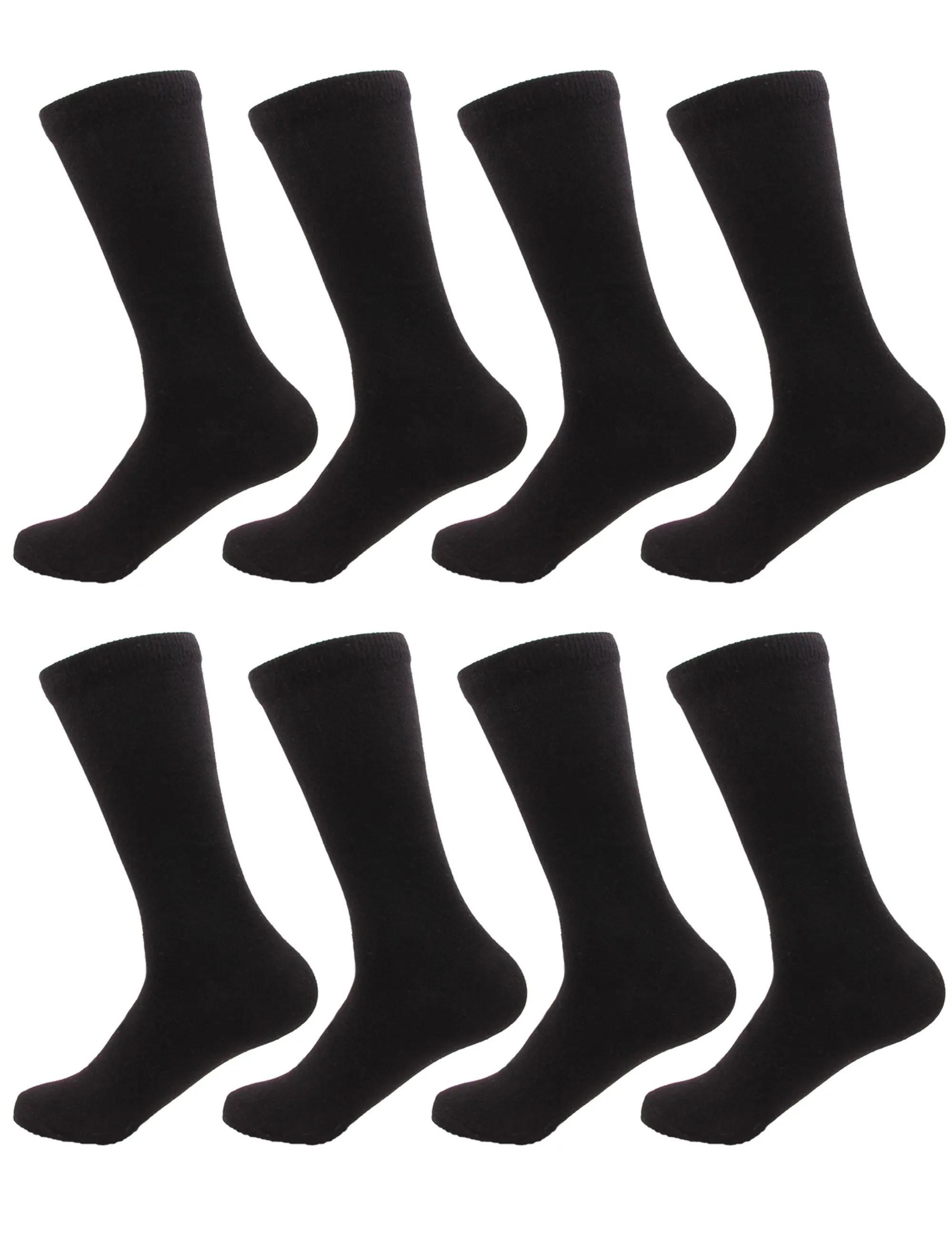 Men's Rayon from Bamboo Fiber Mid-Calf Socks - 8 Pair