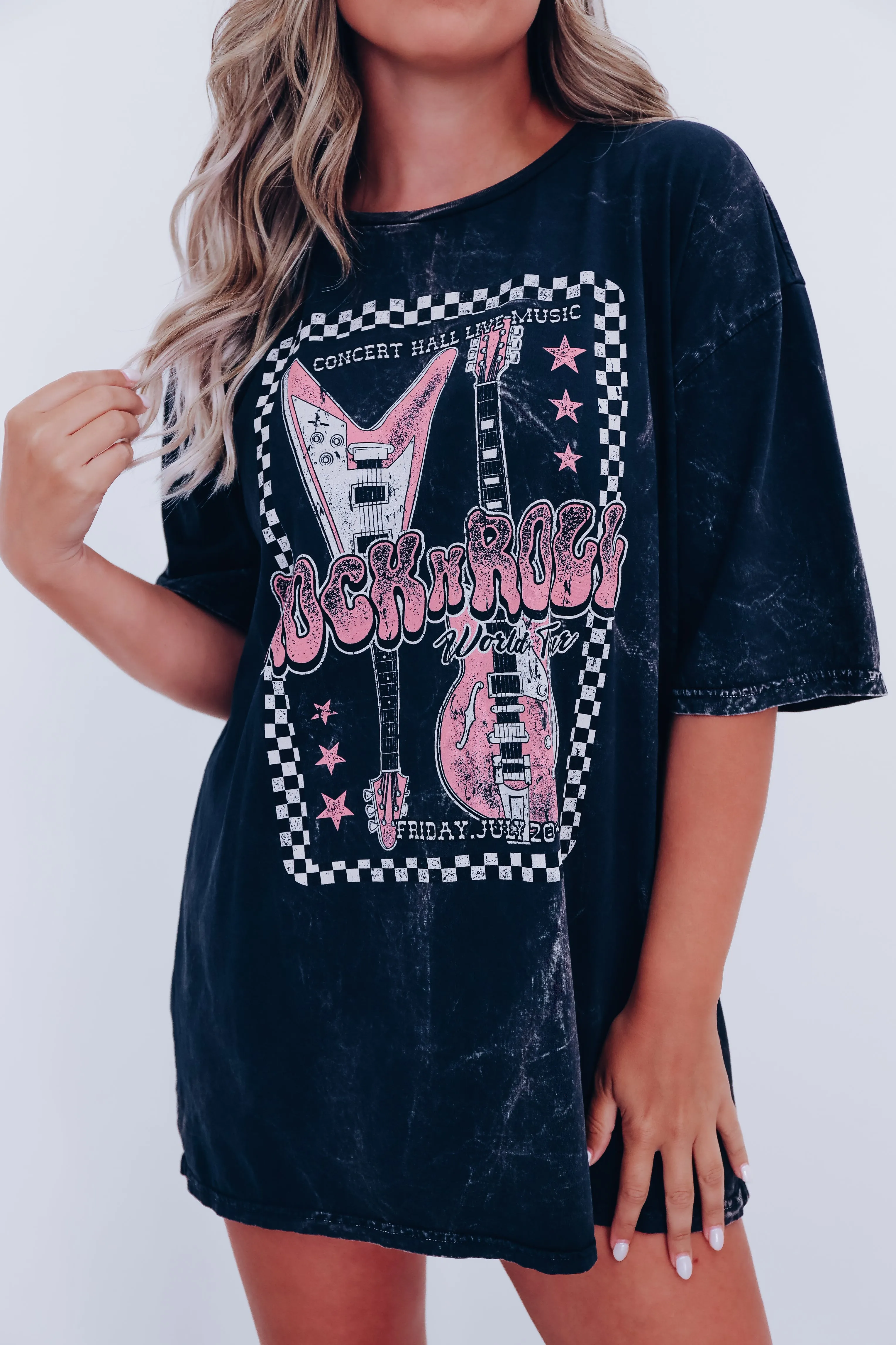 Mercury Oversized "Rock N Roll" Graphic Tee - Black