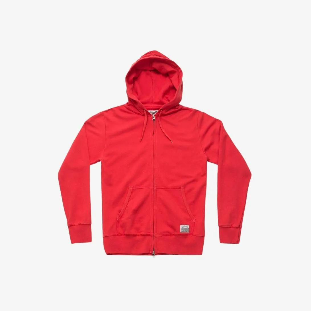 Midweight Zip Hoodie in Red Made Of Organic Cotton