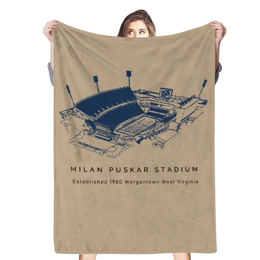 Milan Puskar Stadium - West Virginia Mountaineers Football,College American Football Blanket Home Shawl Blanket Gift