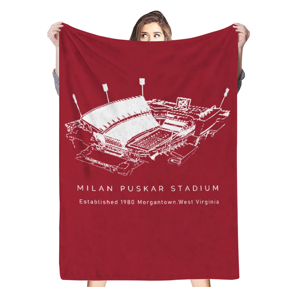 Milan Puskar Stadium - West Virginia Mountaineers Football,College American Football Blanket Home Shawl Blanket Gift