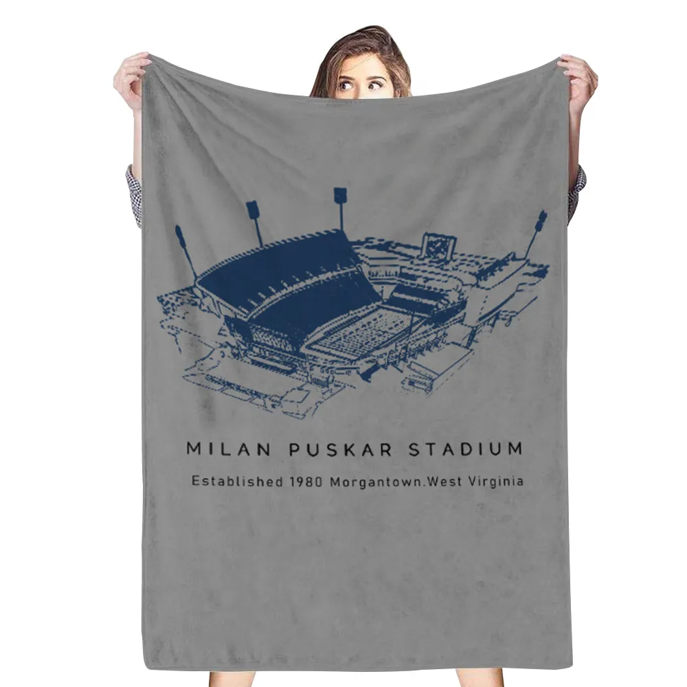 Milan Puskar Stadium - West Virginia Mountaineers Football,College American Football Blanket Home Shawl Blanket Gift