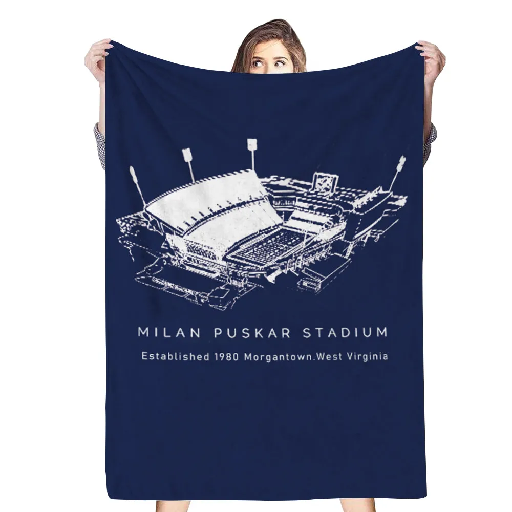 Milan Puskar Stadium - West Virginia Mountaineers Football,College American Football Blanket Home Shawl Blanket Gift