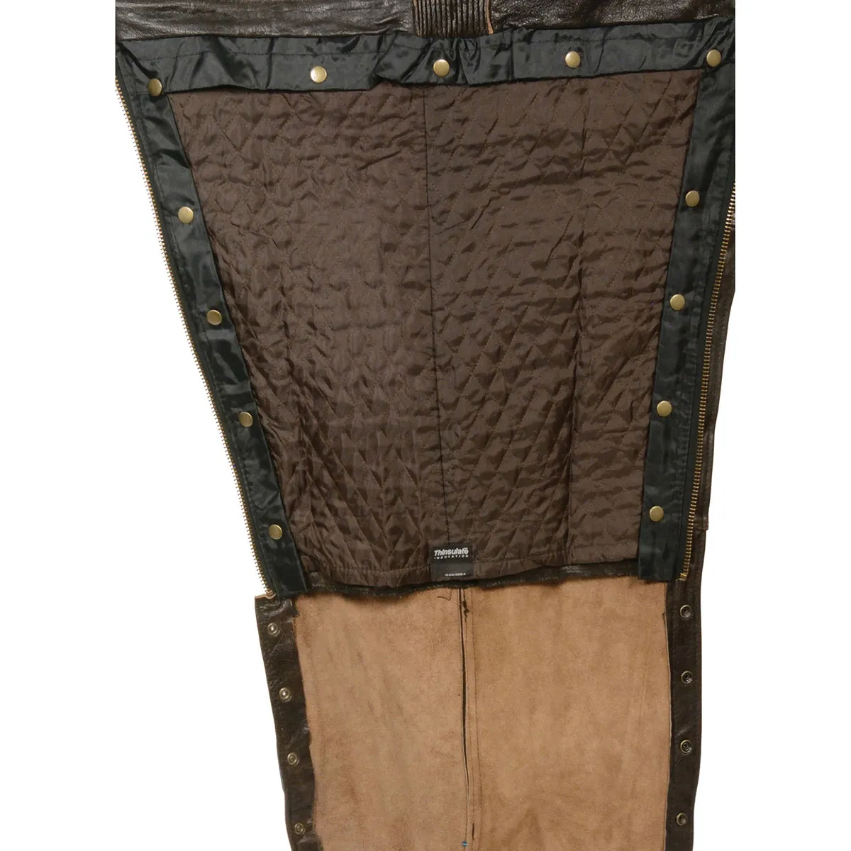 Milwaukee Leather Men's Retro Brown Premium Leather Motorcycle Rider Chaps w/ Snap Out Thermal Liner/ 4-Pockets-ML1191RT