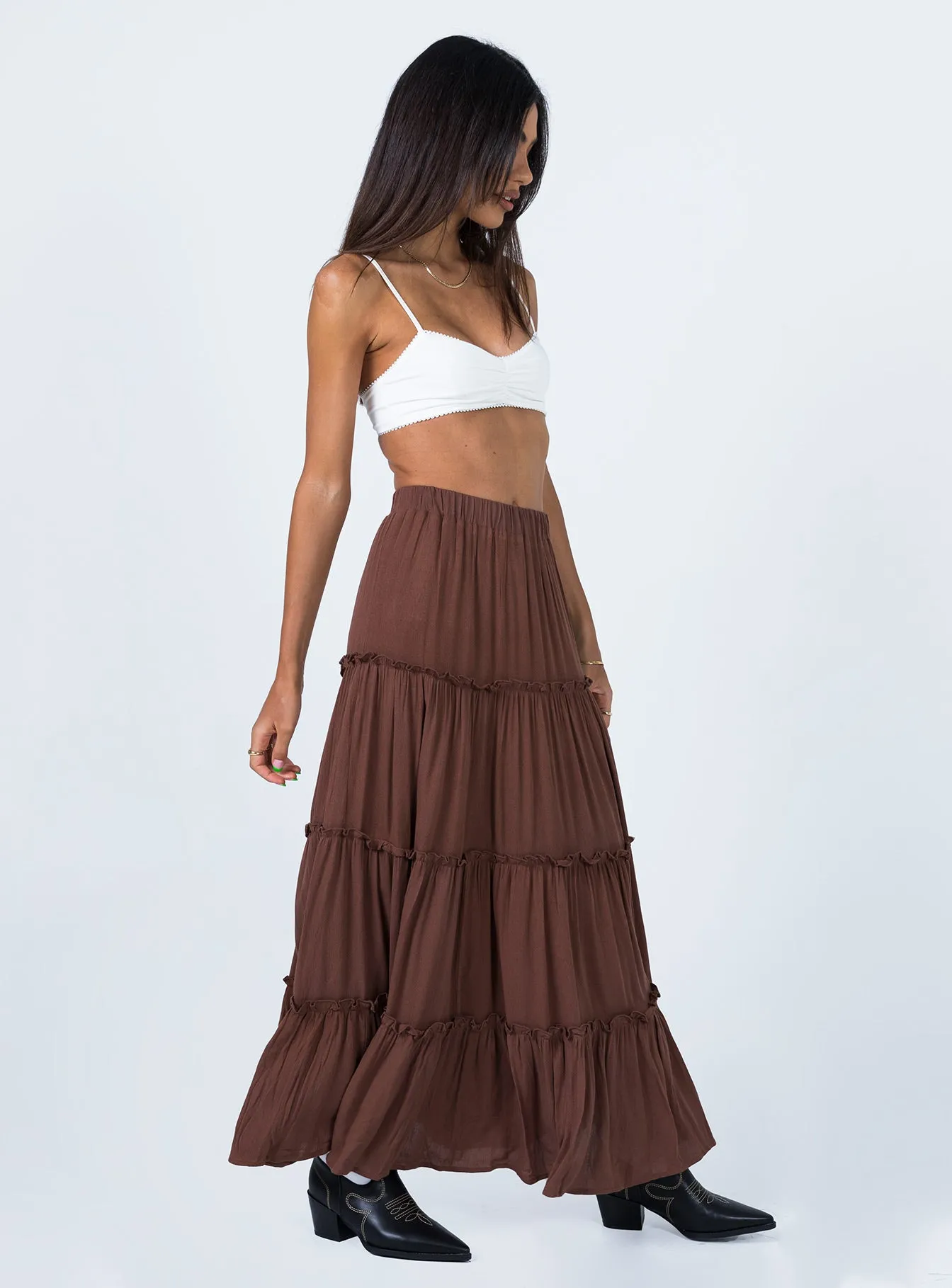 Miriah Maxi Skirt Brown