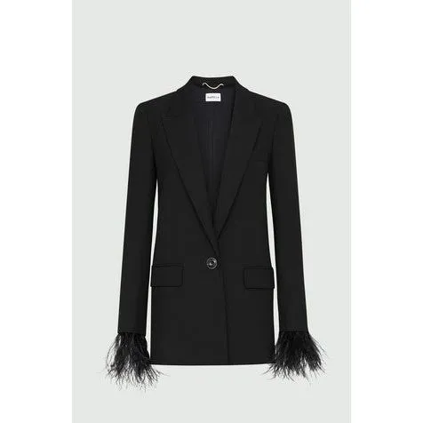 MOGOL Feather Blazer Black