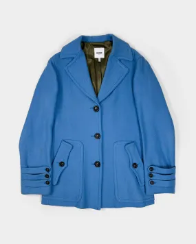 Moschino 3-Band Blue Wool Long Jacket 2000's