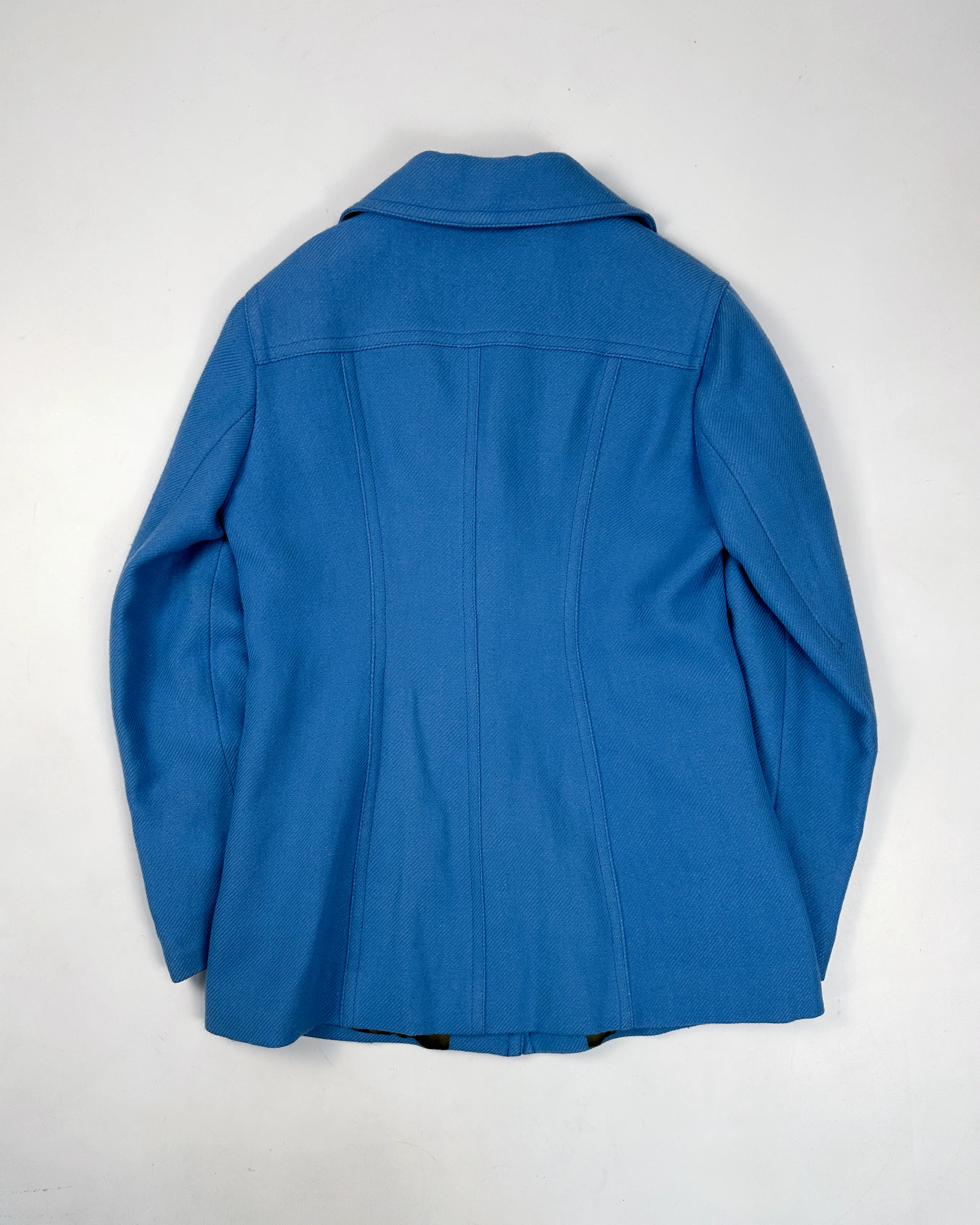 Moschino 3-Band Blue Wool Long Jacket 2000's