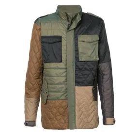 MULTI-PATTERN QUILTED COLOR BLOCKING M-65 JACKET