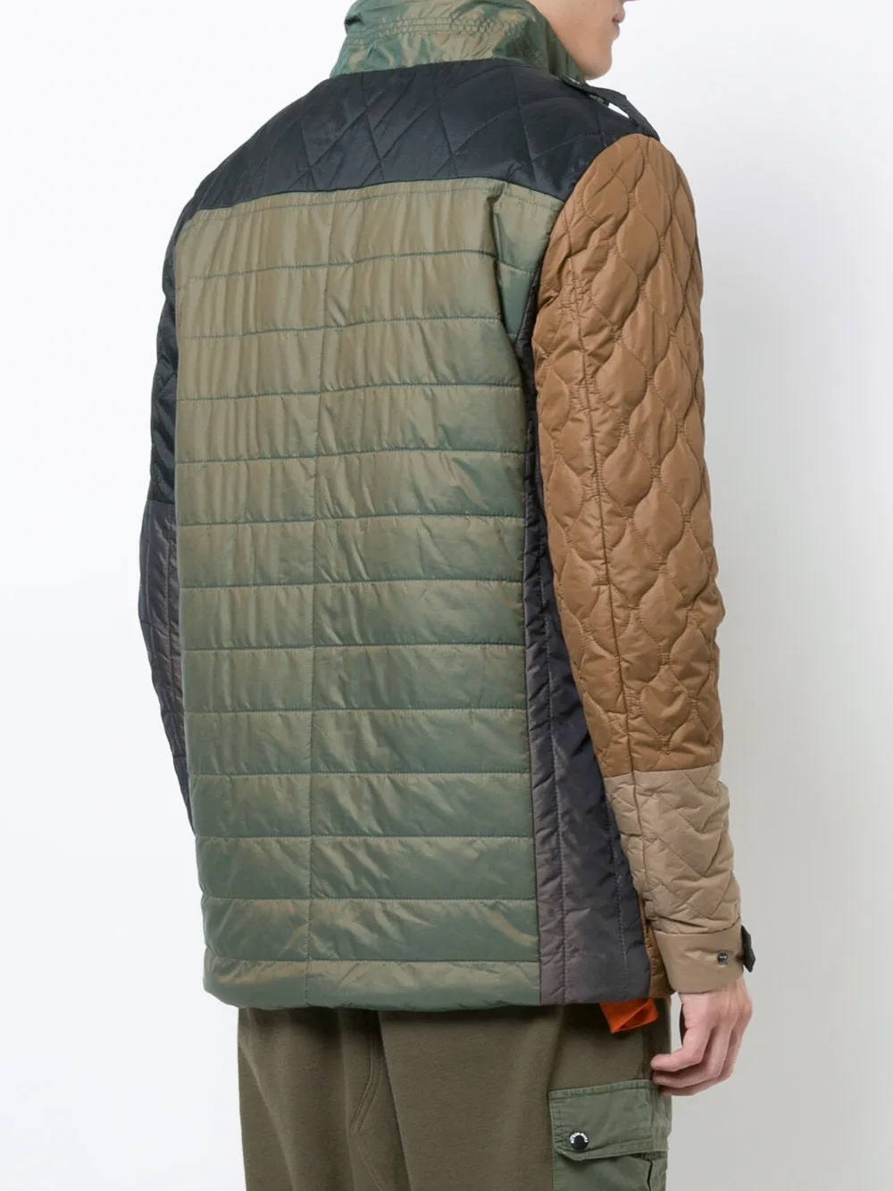 MULTI-PATTERN QUILTED COLOR BLOCKING M-65 JACKET