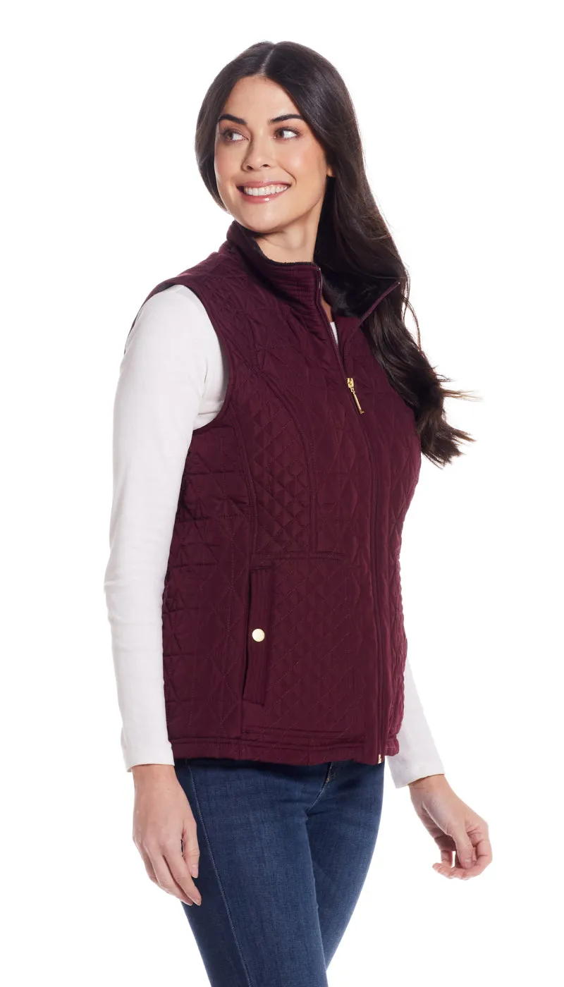 MULTI QUILTED PLUSH LINED VEST