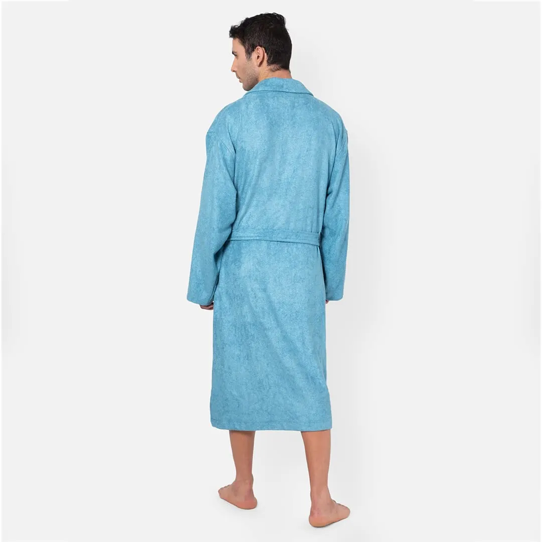 Mush 100% Bamboo Bathrobe for Men/Women (Unisex) S/M,(Pack of 1) (L, Emerald Blue)