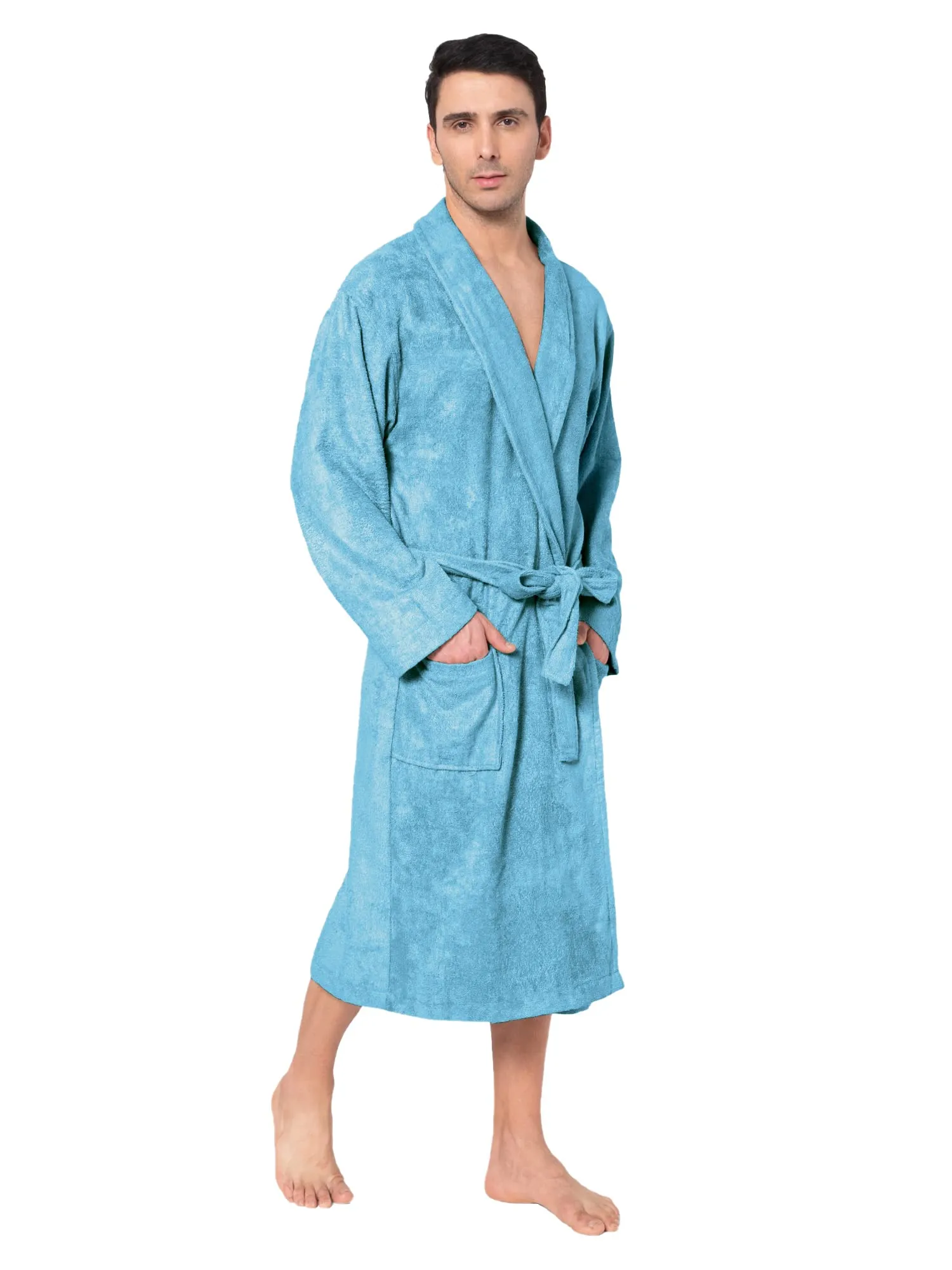 Mush 100% Bamboo Bathrobe for Men/Women (Unisex) S/M,(Pack of 1) (L, Emerald Blue)