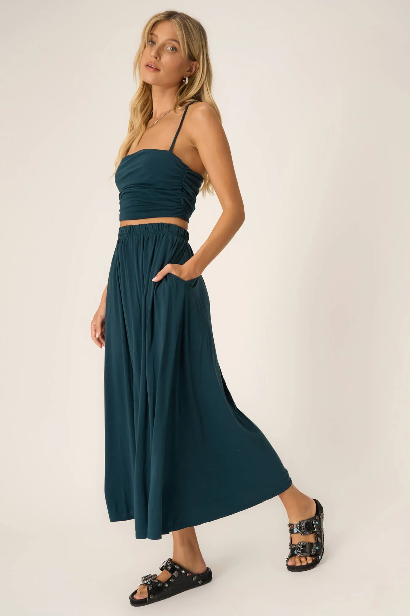 Mykonos Volume Skirt - Oceanic Teal