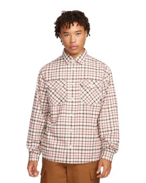 Nike SB Long Sleeve Flannel Button Up - Coconut Milk / Light Bone