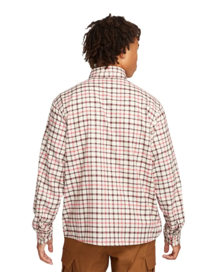 Nike SB Long Sleeve Flannel Button Up - Coconut Milk / Light Bone