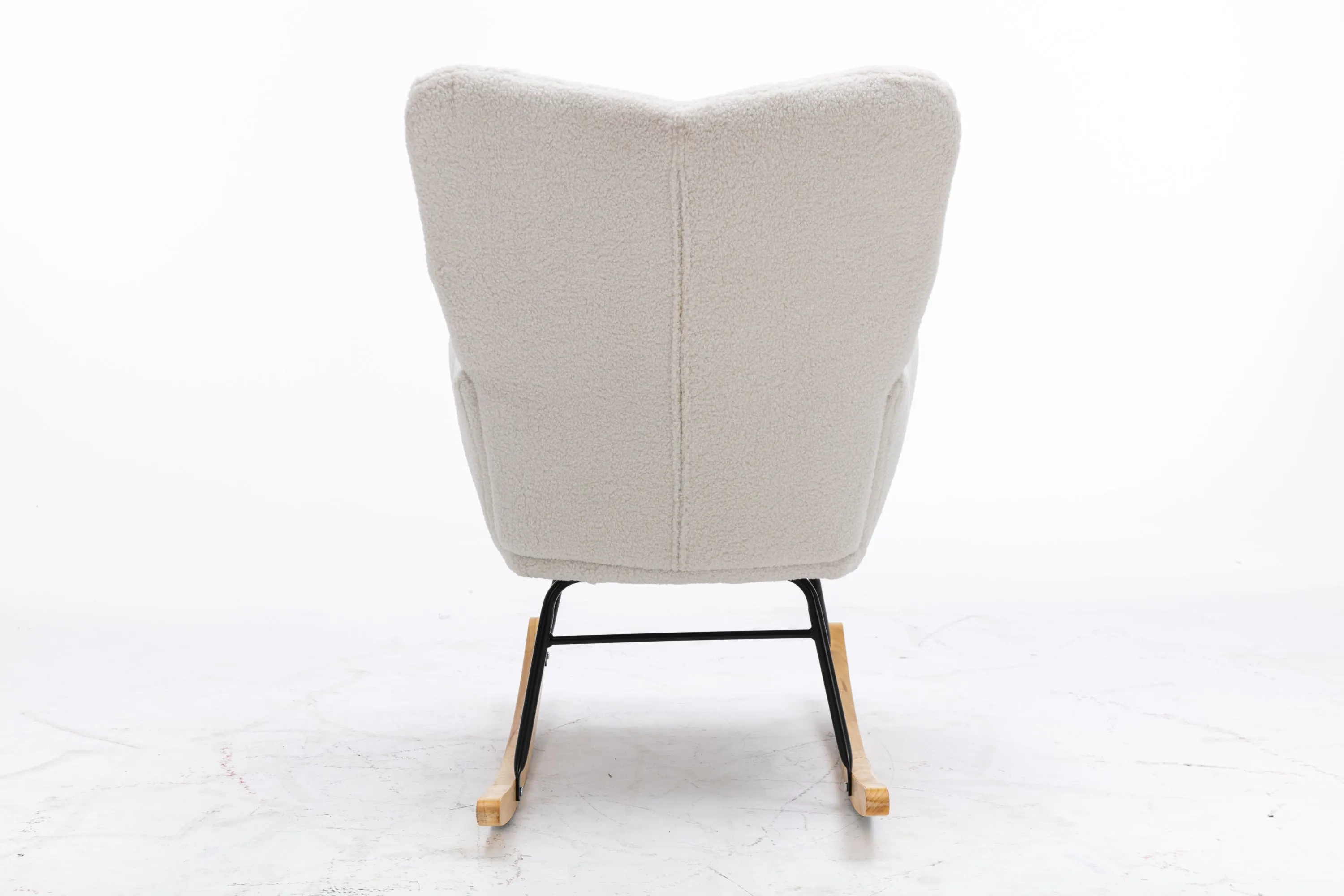 Noble Wool Fabric Upholstered Rocking Chair - White