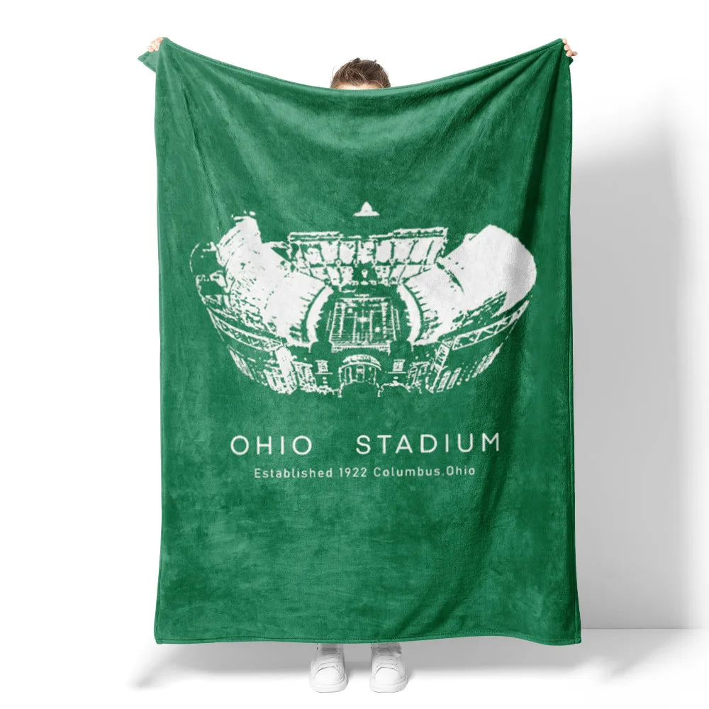 Ohio Stadium - Ohio State Buckeyes Football, College American Football Shawl Blanket Gift for Football Lover