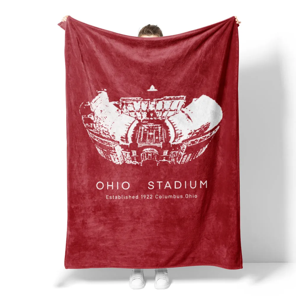 Ohio Stadium - Ohio State Buckeyes Football, College American Football Shawl Blanket Gift for Football Lover