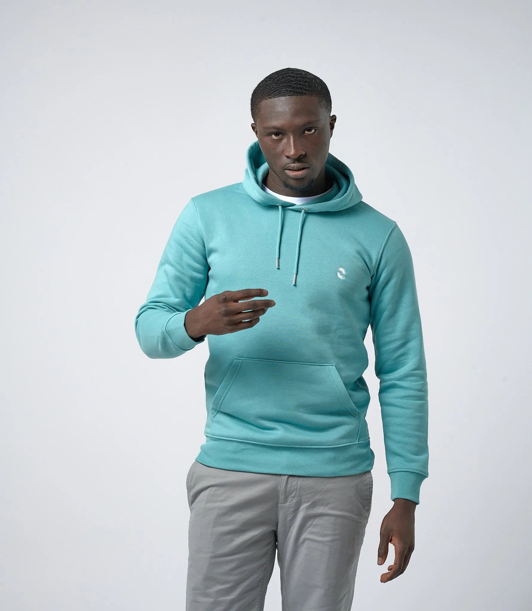 Omnitau Men's Prime Organic Cotton Hoodie - Light Blue