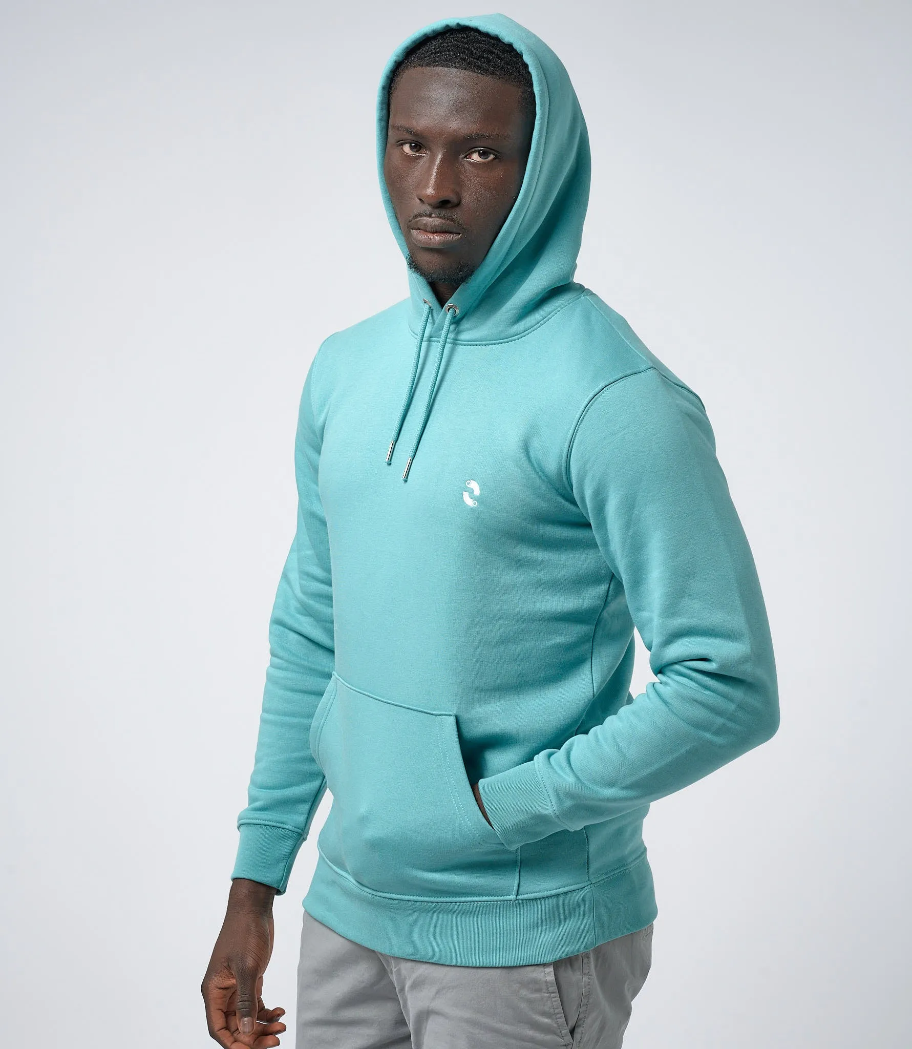 Omnitau Men's Prime Organic Cotton Hoodie - Light Blue