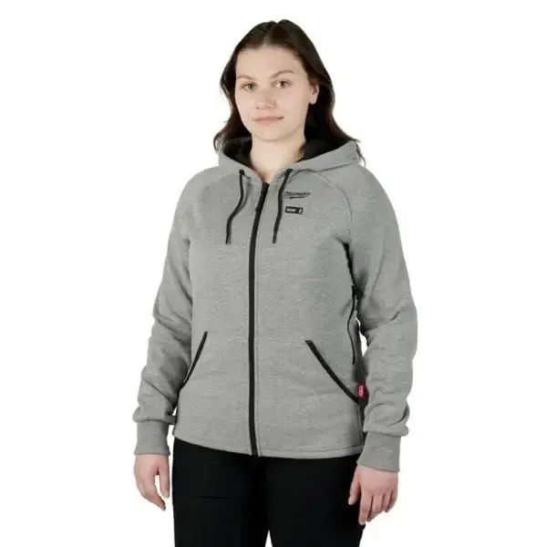 Open Box -  Milwaukee Tool Women's Medium M12 12V Li-Ion Cordless Gray Heated Hoodie/Sweater Kit w/ (1) 2Ah Battery and Charger