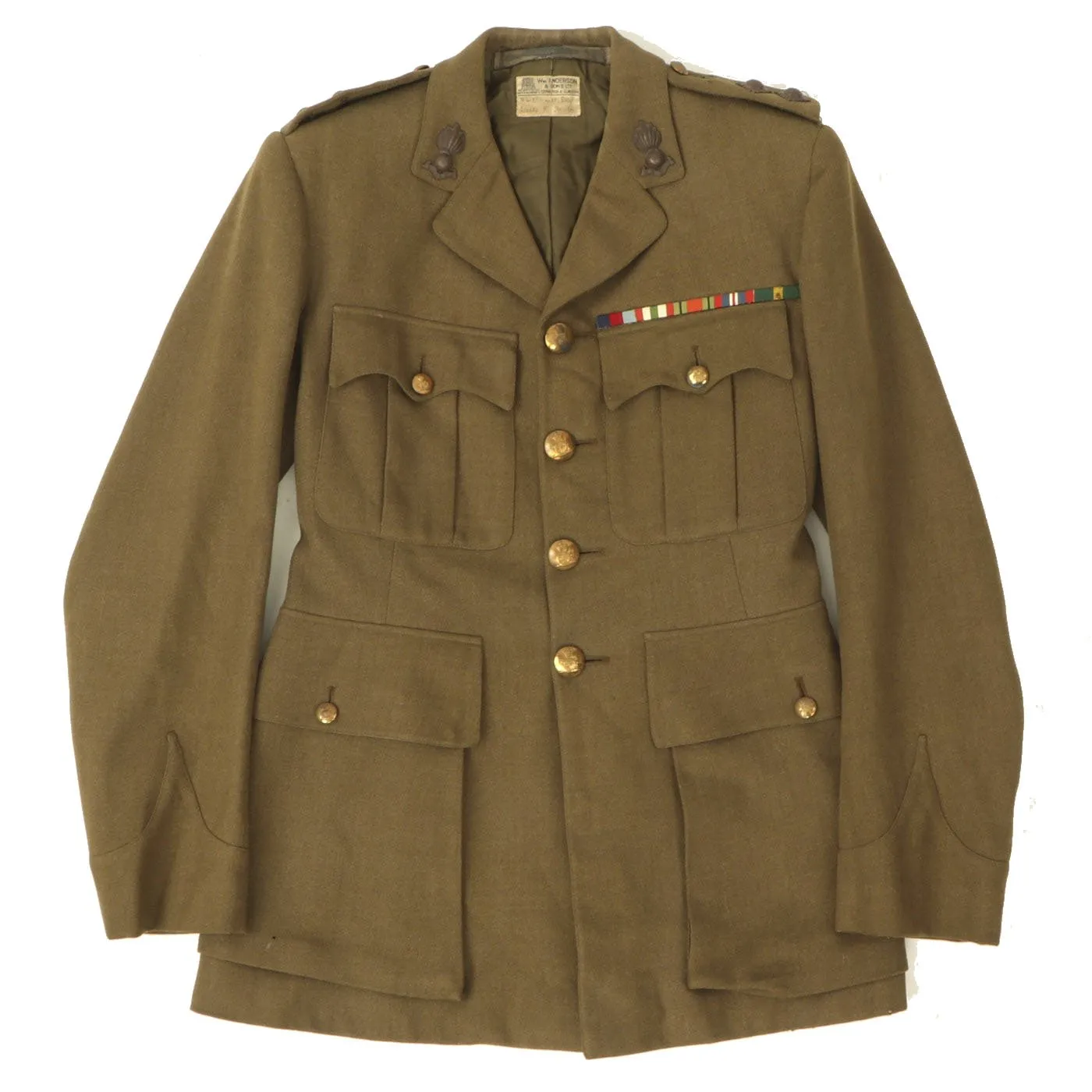 Original British WWII Royal Artillery Lieutenant Service Tunic - Dated 1941