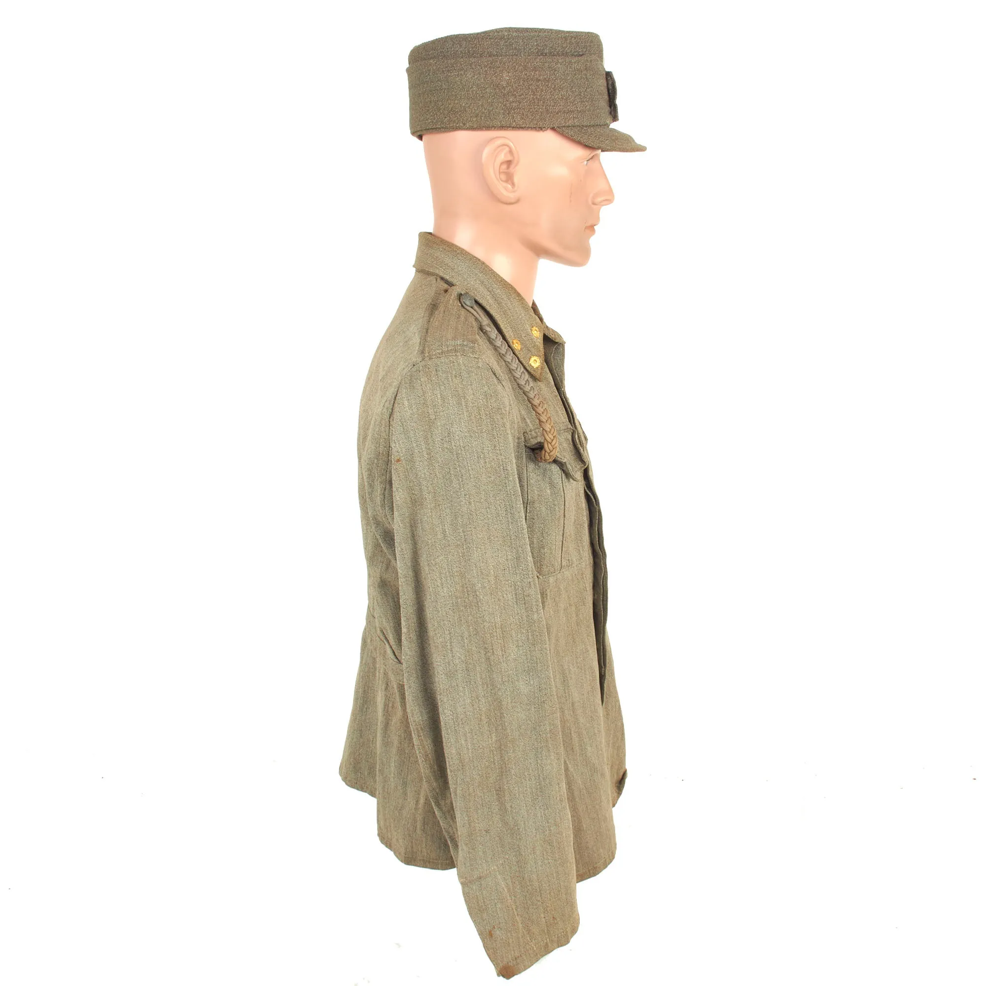 Original Finnish Winter War / Continuation War Army Captain Summer Weight Tunic With Field Cap