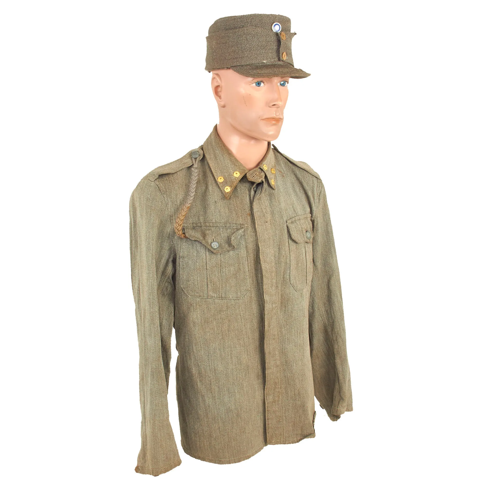 Original Finnish Winter War / Continuation War Army Captain Summer Weight Tunic With Field Cap