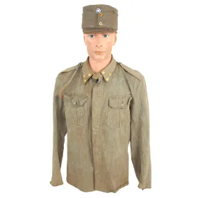 Original Finnish Winter War / Continuation War Army Captain Summer Weight Tunic With Field Cap