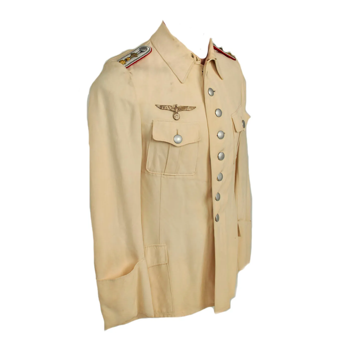 Original German WWII Heer Artillery Hauptmann Officers Summer White Uniform Tunic