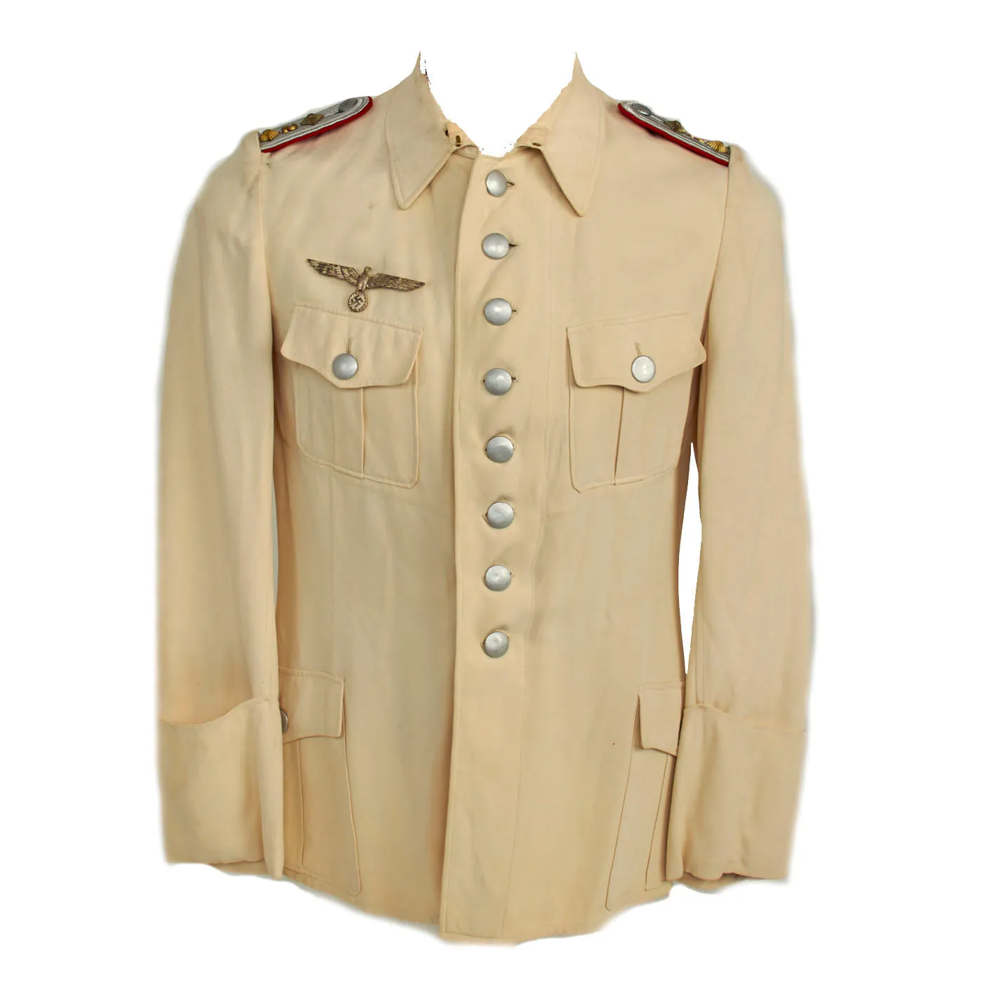 Original German WWII Heer Artillery Hauptmann Officers Summer White Uniform Tunic