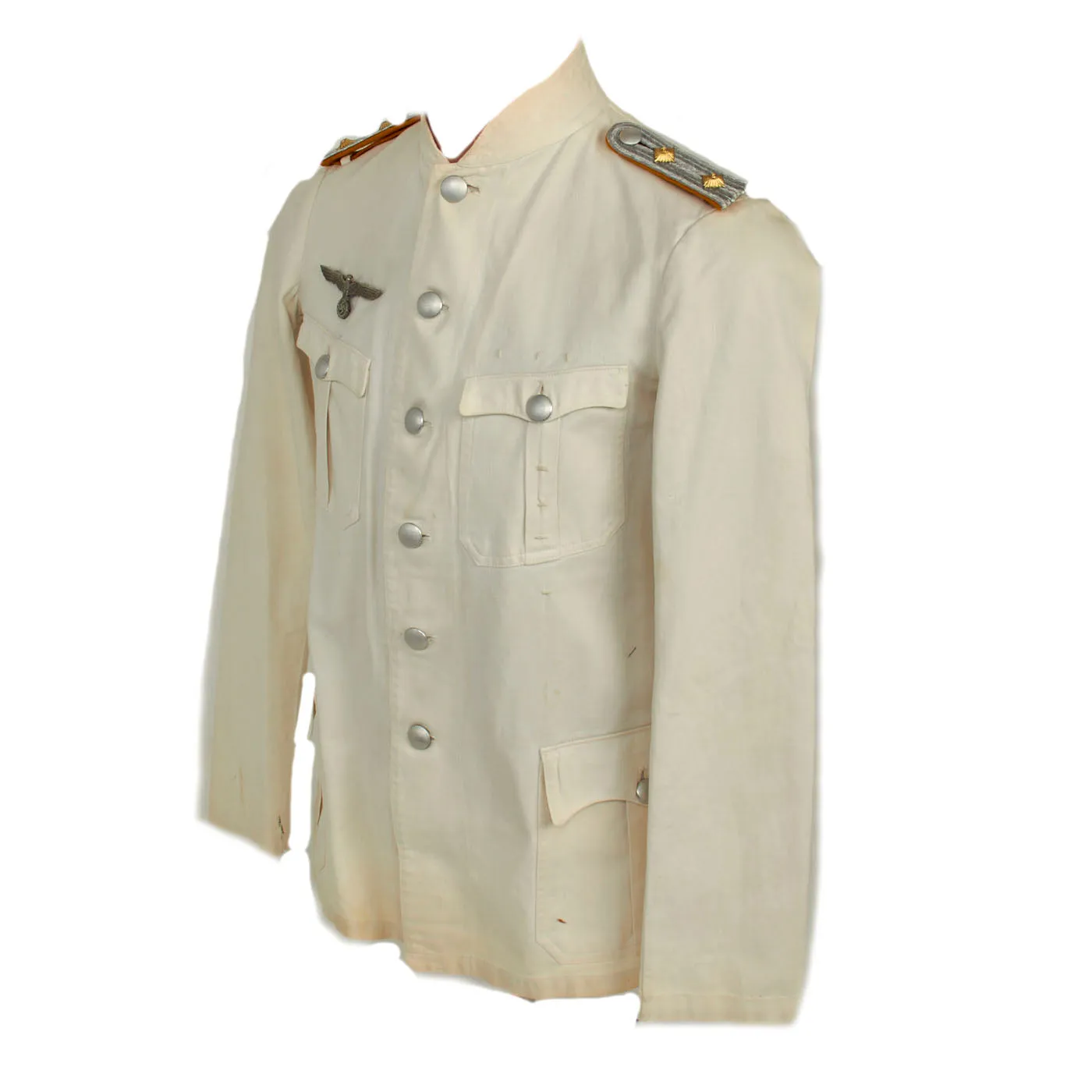 Original German WWII Heer Cavalry Officer Rittmeister Summer White Uniform with Breeches