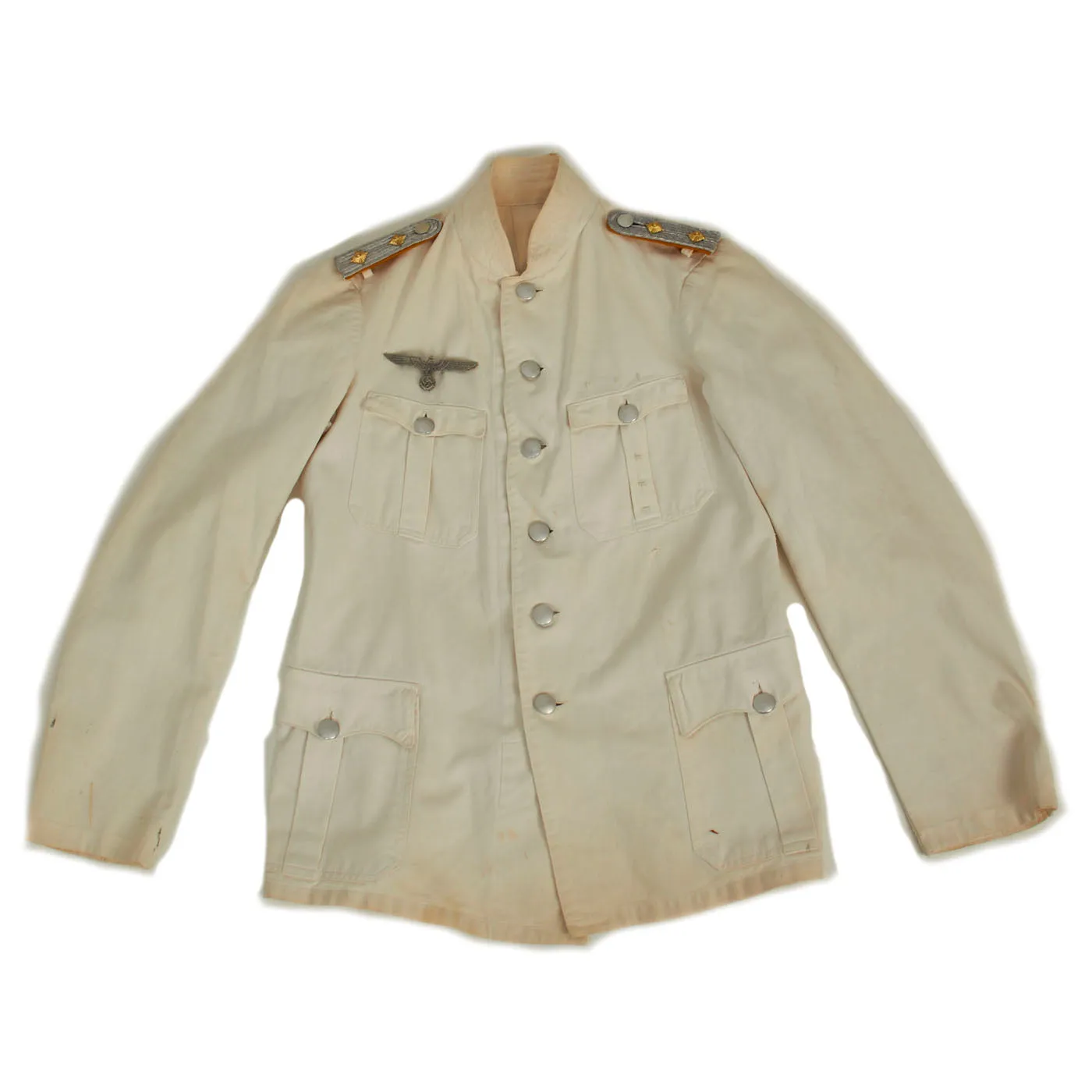 Original German WWII Heer Cavalry Officer Rittmeister Summer White Uniform with Breeches