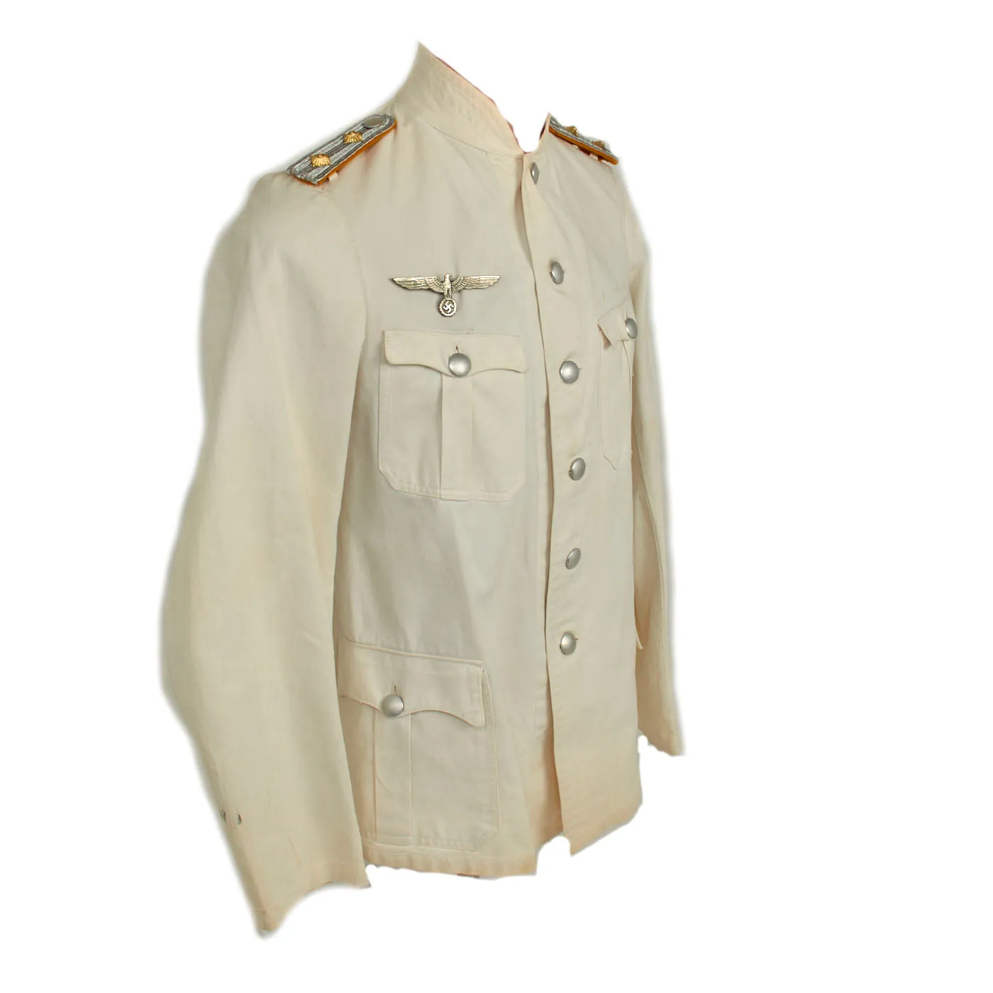 Original German WWII Heer Cavalry Officer Rittmeister Summer White Uniform with Breeches