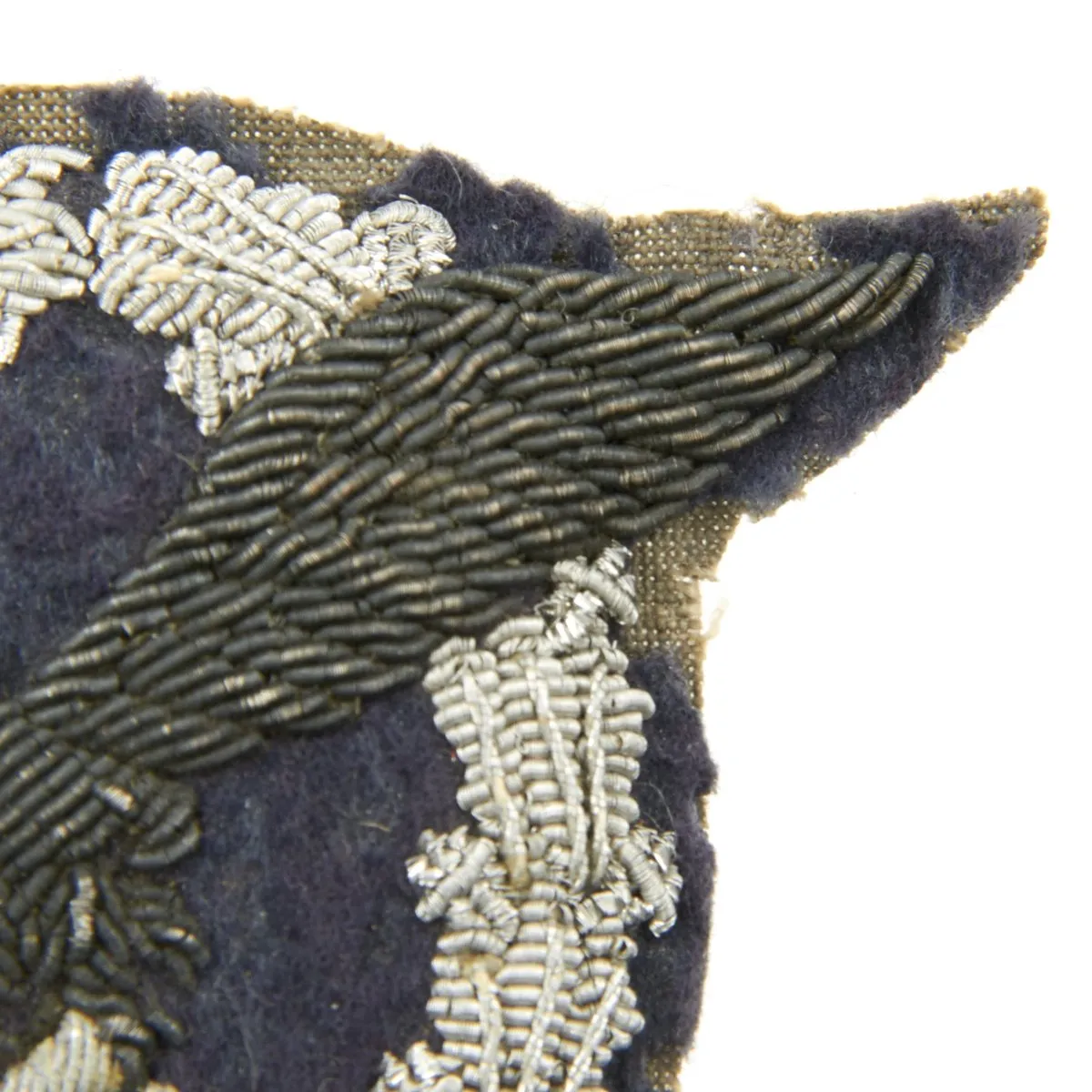 Original German WWII Luftwaffe Officer's Silver and Aluminum Bullion Embroidered Pilot Badge