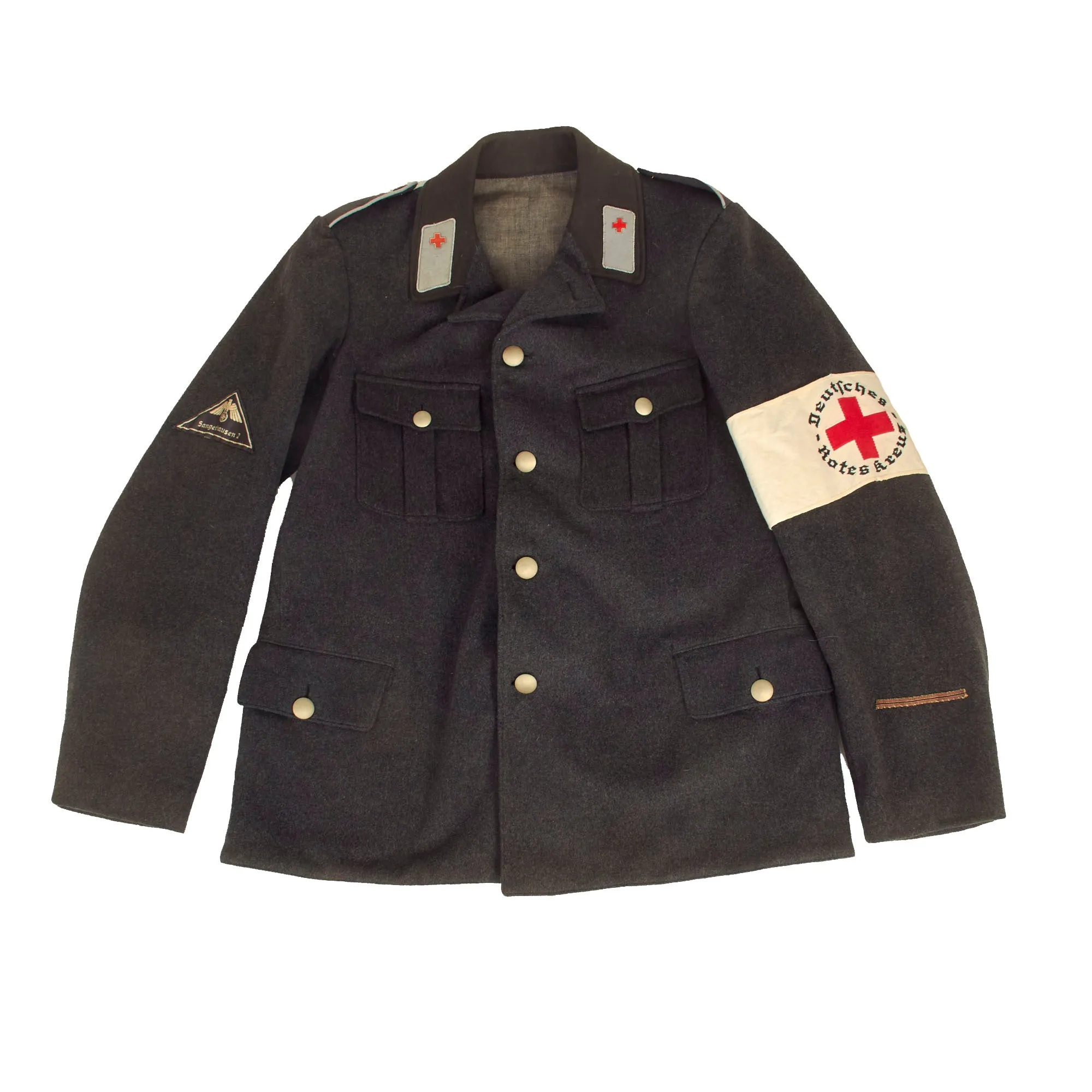 Original German WWII Red Cross Deutsches Rotes Kreuz Anwärter / Helfer Tunic From Sangerhausen 2 with Armband