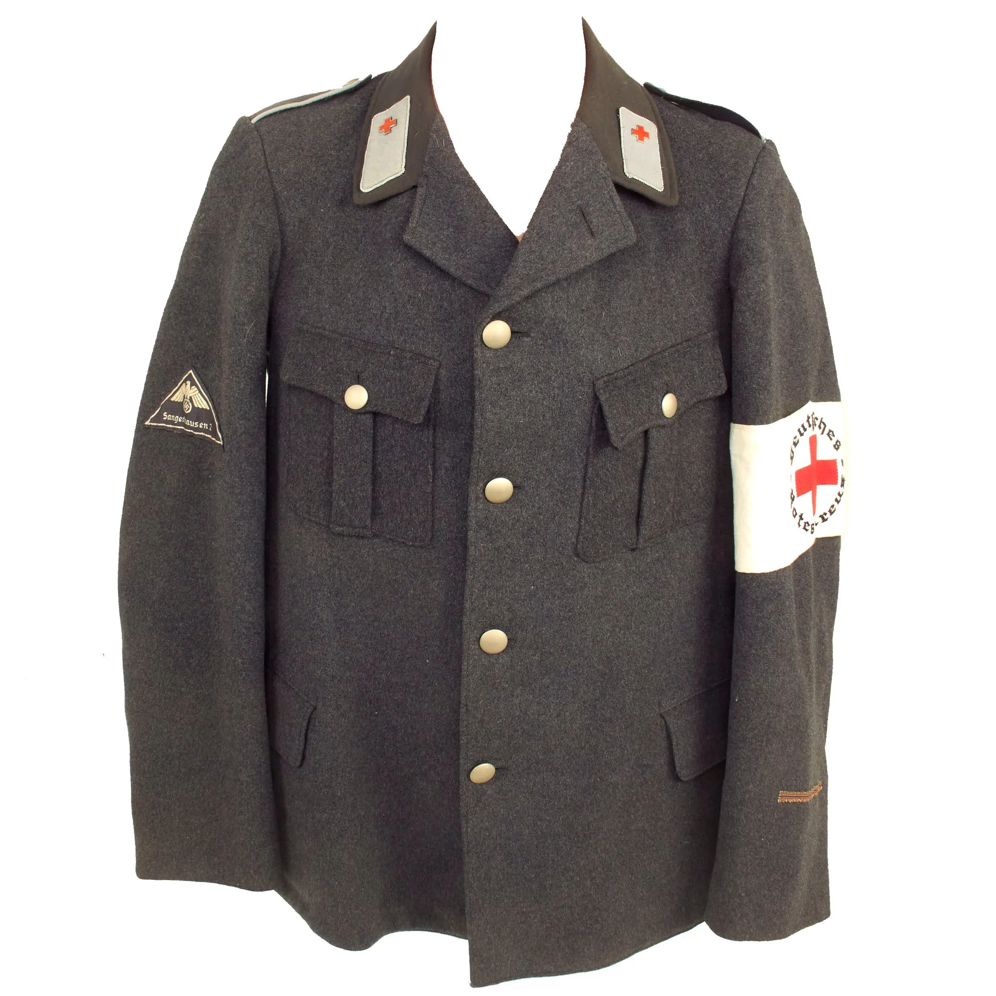 Original German WWII Red Cross Deutsches Rotes Kreuz Anwärter / Helfer Tunic From Sangerhausen 2 with Armband