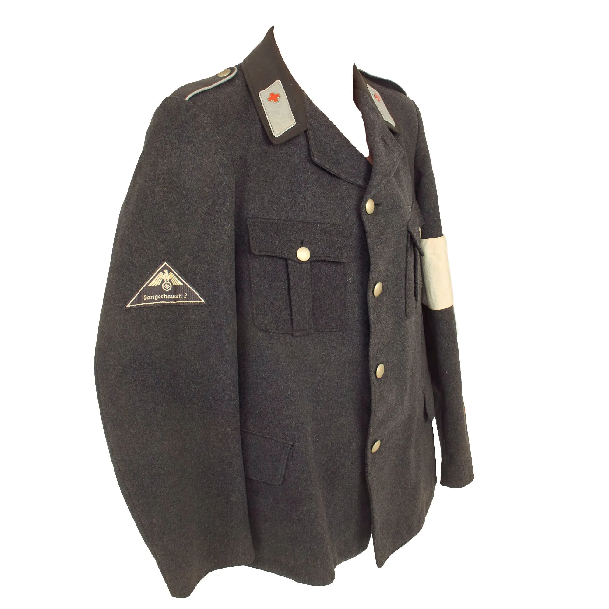 Original German WWII Red Cross Deutsches Rotes Kreuz Anwärter / Helfer Tunic From Sangerhausen 2 with Armband