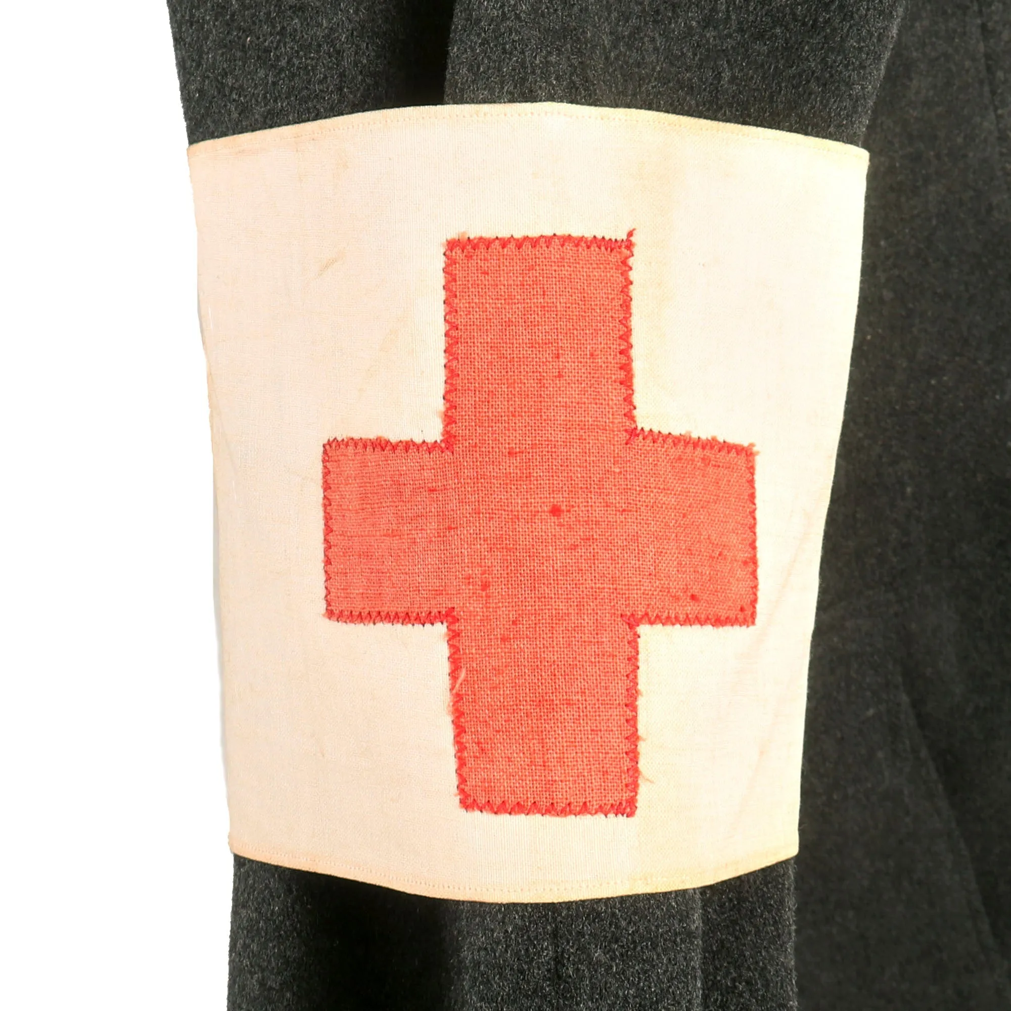 Original German WWII Red Cross Deutsches Rotes Kreuz Vorhelfer EM/NCO Tunic from North Munich 1 District with Trousers & Armband