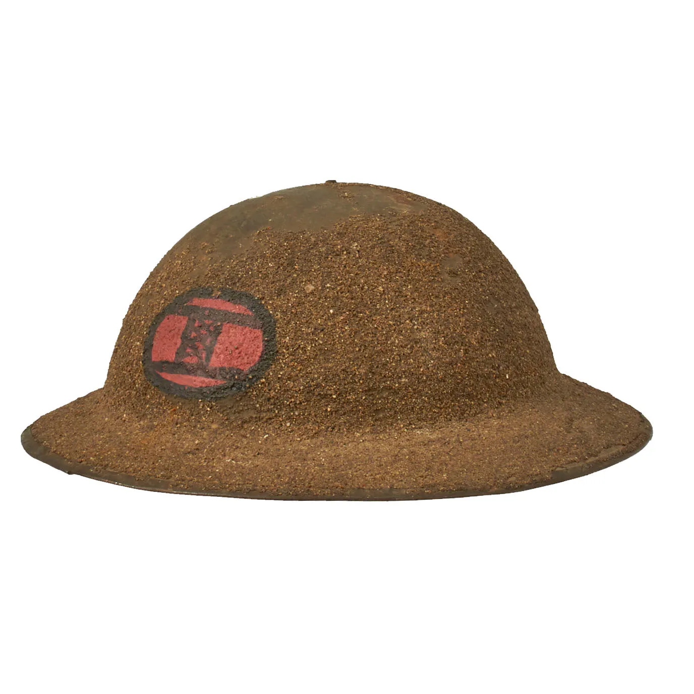 Original U.S. WWI 30th Infantry Division British Made MkI Doughboy Helmet With Textured Paint - VFV Post 262