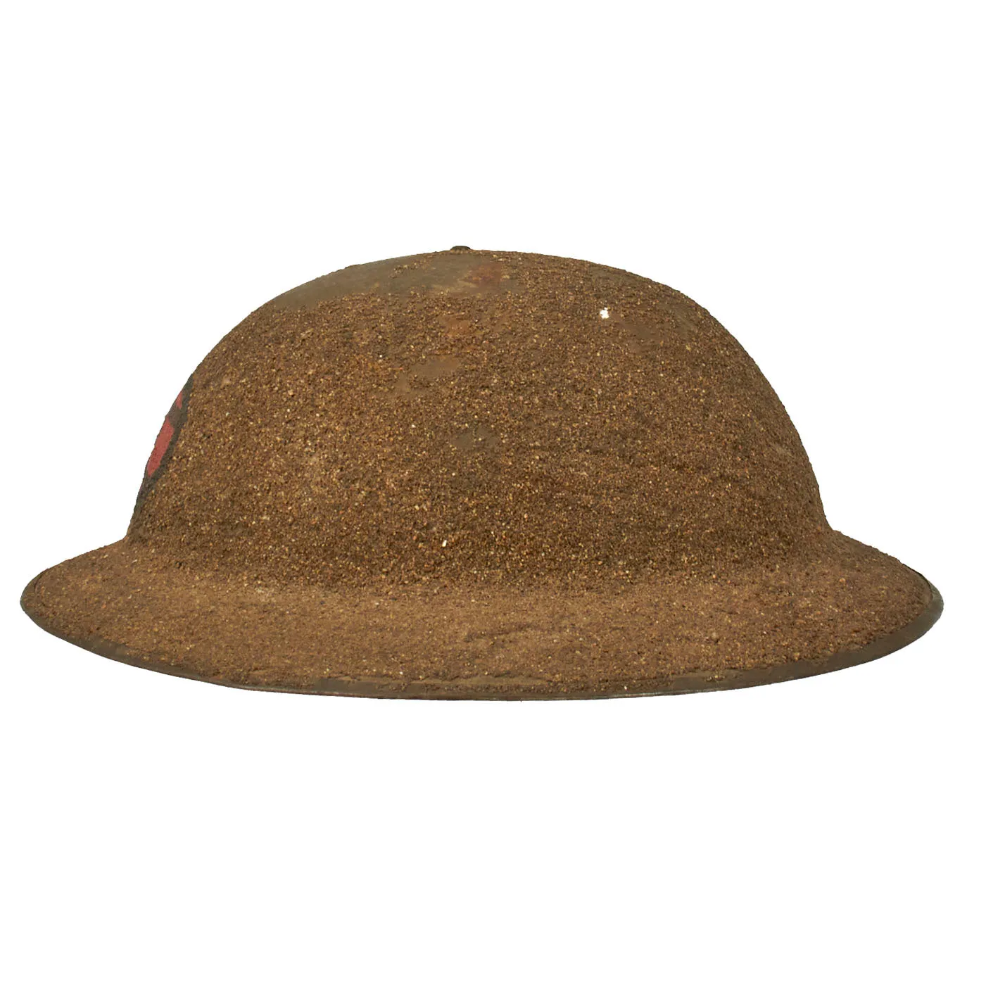 Original U.S. WWI 30th Infantry Division British Made MkI Doughboy Helmet With Textured Paint - VFV Post 262